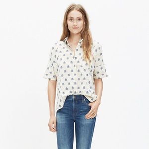 Madewell courier embroidered shirt